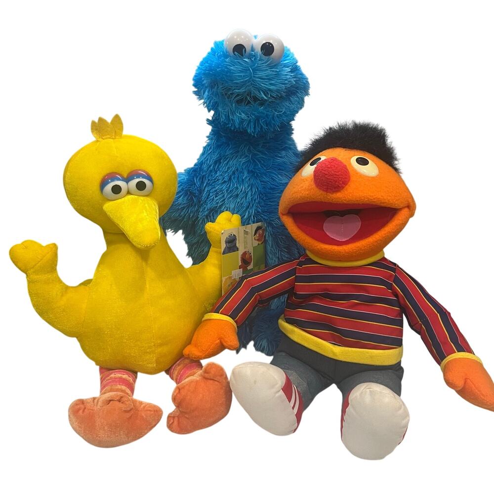 Vintage Sesame Street Plush Lot Big Bird Nanco 2004 Cookie Monster Ernie 2008